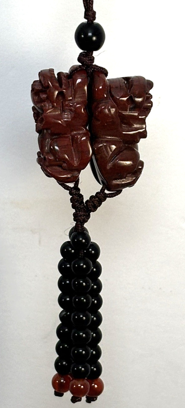 Chinese Animal Qilin or Pixiu Jasper Hanging Ornament - Tassel Car Decor